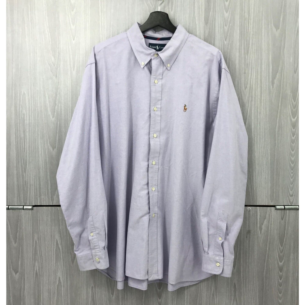 Ralph Lauren‎ Classic Fit Oxford Button Up Shirt XXL Long Sleeve Purple - Picture 2 of 10